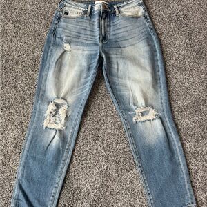 KanCan High Rise Distressed Blue Jeans